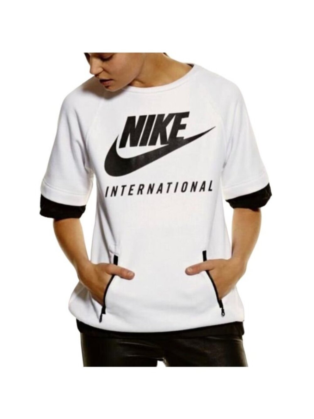 Nike International Short Sleeve French Terry Sweatshirt, M